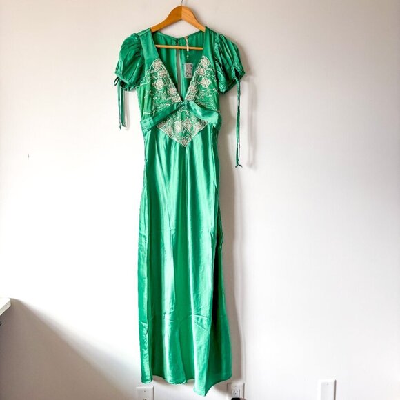 Free people Cooper Midi Dress In Verdis Green NWT Size 2 - Picture 6 of 10